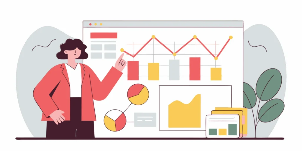 Person analyzing financial data for healthcare revenue cycle management.