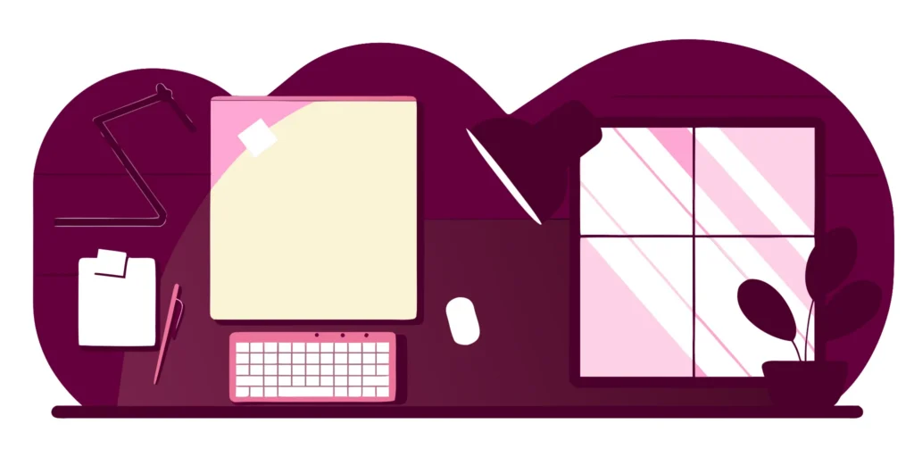 An organized desk with a computer for an efficient medical billing outsourcing service.