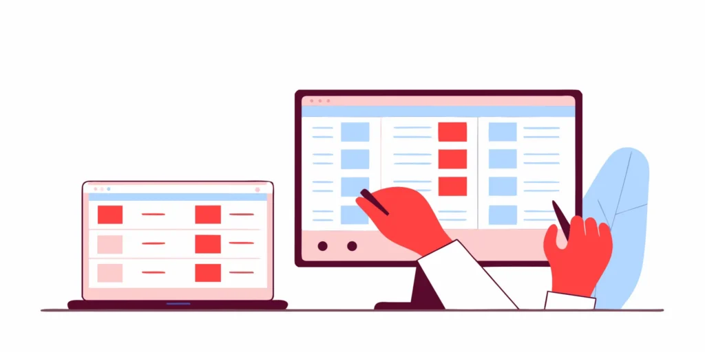 A medical coding services professional at a computer reviewing codes to ensure accurate billing.